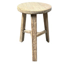 Vintage Wooden Round Stool - Berbere Imports