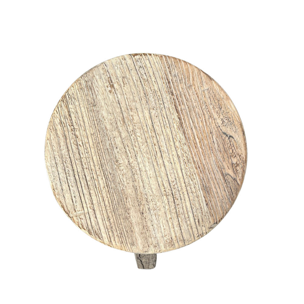 Vintage Wooden Round Stool - Berbere Imports