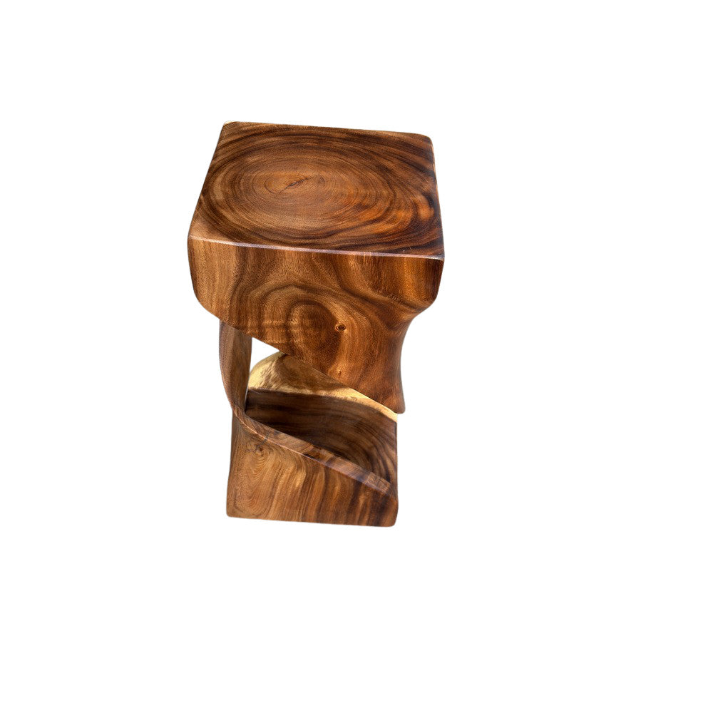 Indonesian Twisted Wood Stool - Berbere Imports