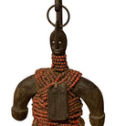 African Wooden Tribal Man On Custom Iron Stand - Berbere Imports