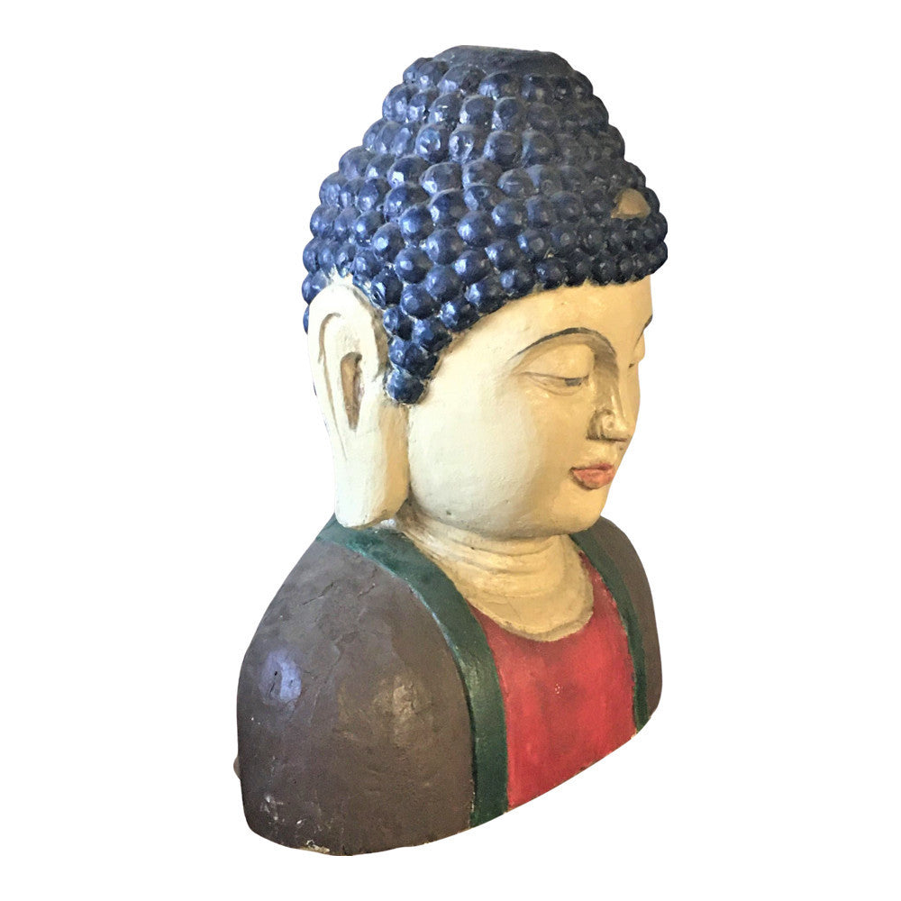 Vintage Chinese Wooden Buddha Head - Berbere Imports