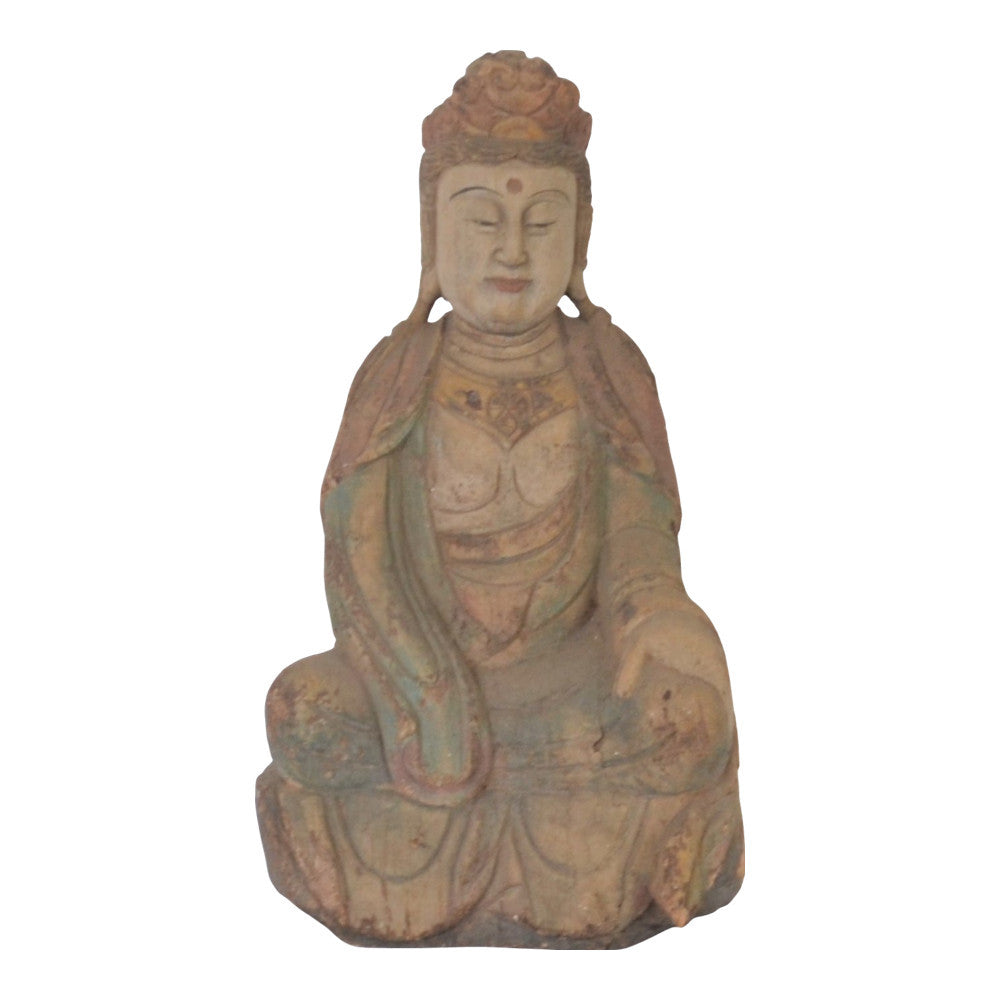 Vintage Wooden Chinese Quan Yin - Berbere Imports