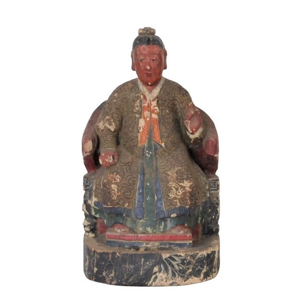 Antique Chinese Wooden Sitting Buddha - Berbere Imports