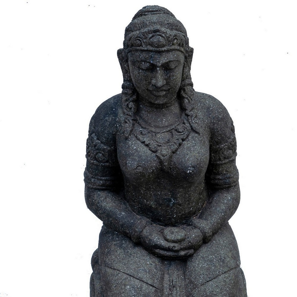 Indonesian Stone Sitting Dewi - Berbere Imports