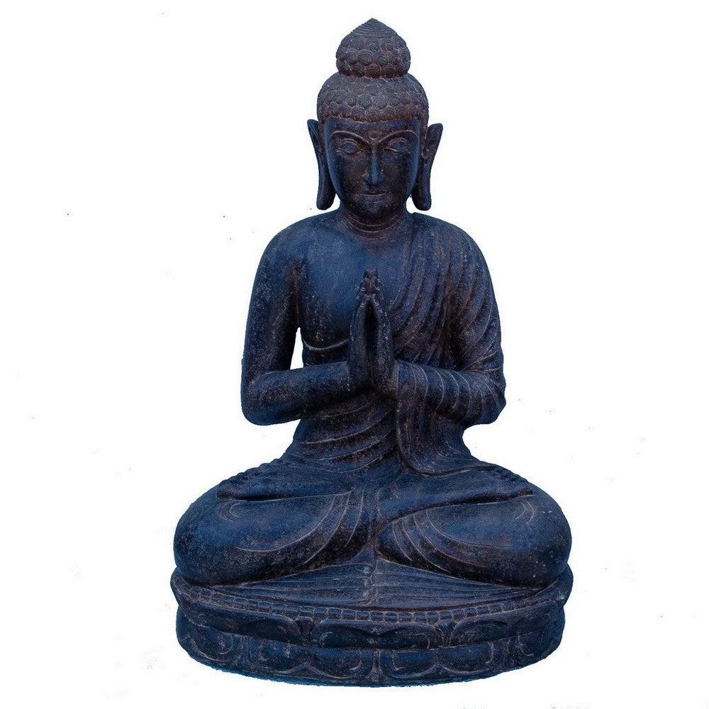 Indonesian Stone Sitting Praying Buddha - Berbere Imports