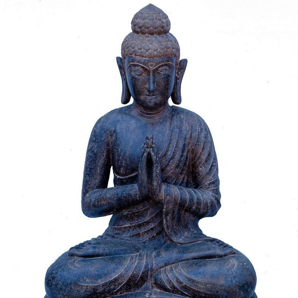 Indonesian Stone Sitting Praying Buddha - Berbere Imports