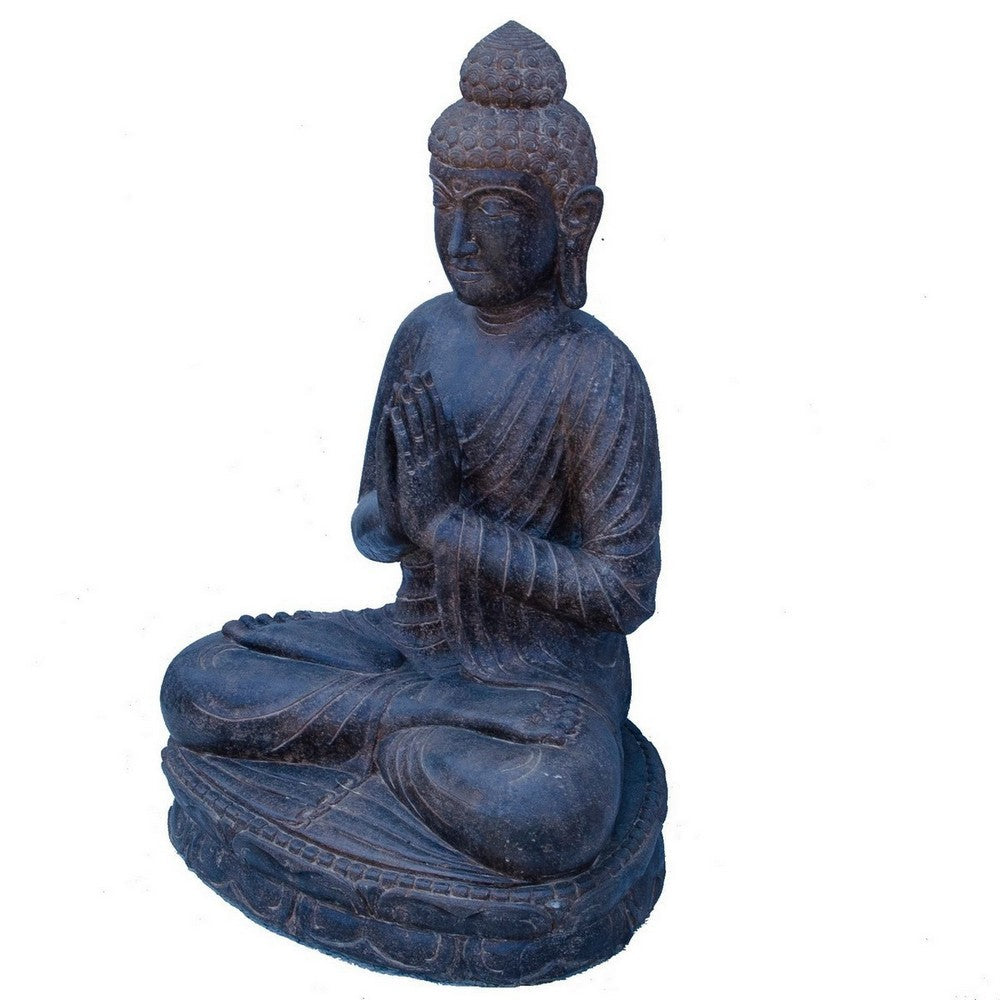 Indonesian Stone Sitting Praying Buddha - Berbere Imports