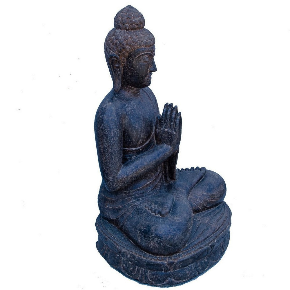 Indonesian Stone Sitting Praying Buddha - Berbere Imports