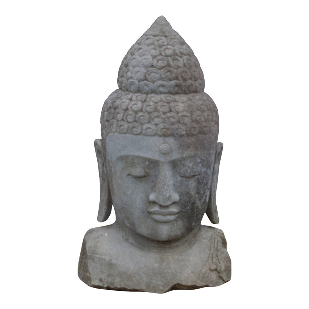 Indonesian Large Stone Buddha Head - Berbere Imports