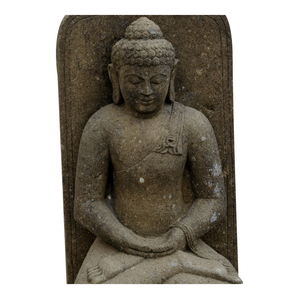 Indonesian Stone Sitting Buddha Aurial - Berbere Imports