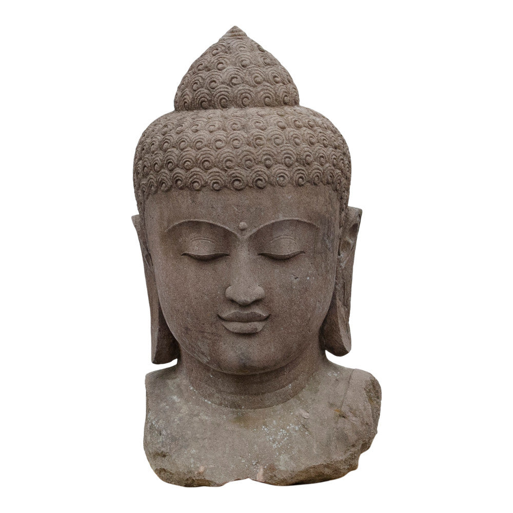 Indonesian Large Stone Buddha Head - Berbere Imports