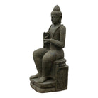 Indonesian Large Stone Sitting Flower Dress Buddha - Berbere Imports