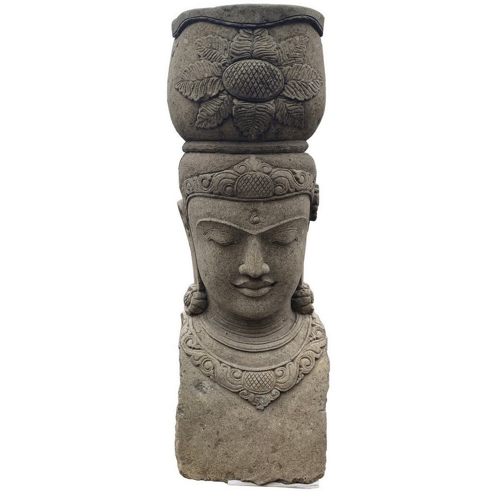 Indonesian Dewi Head With Bowl - Berbere Imports