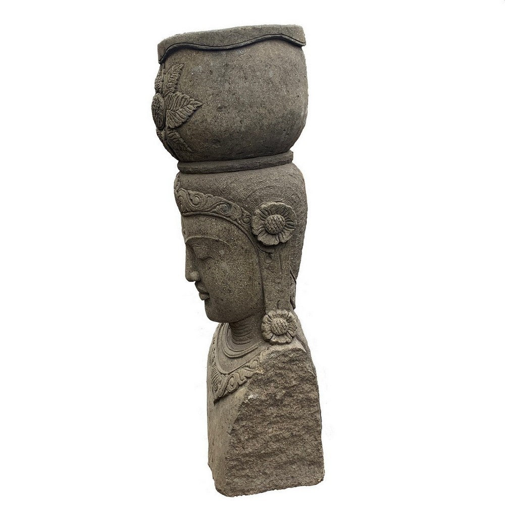Indonesian Dewi Head With Bowl - Berbere Imports