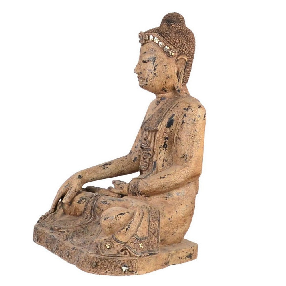 Vintage Thai Wooden Buddha In Wood - Berbere Imports