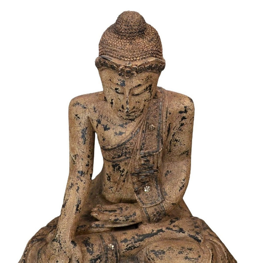 Vintage Thai Wooden Buddha In Wood - Berbere Imports