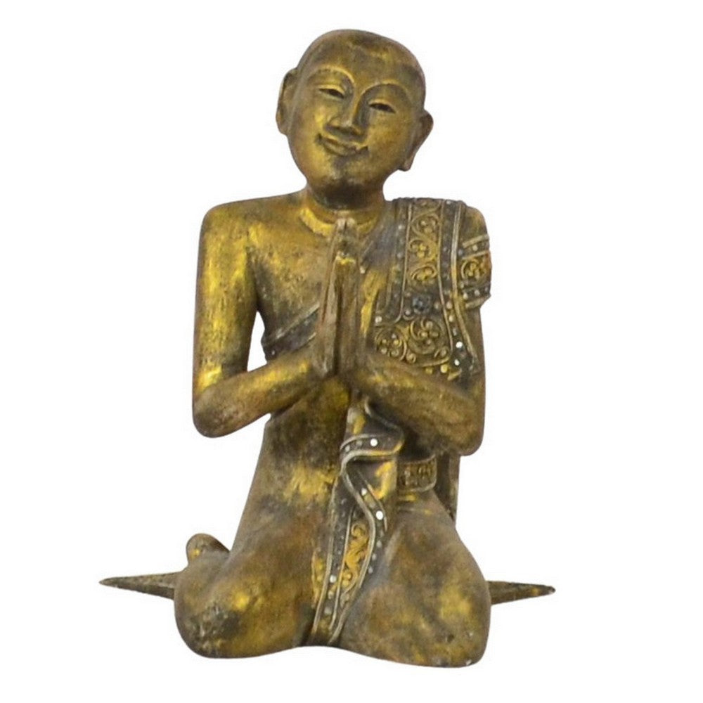 Vintage Thai Wooden Buddha In Wood - Berbere Imports