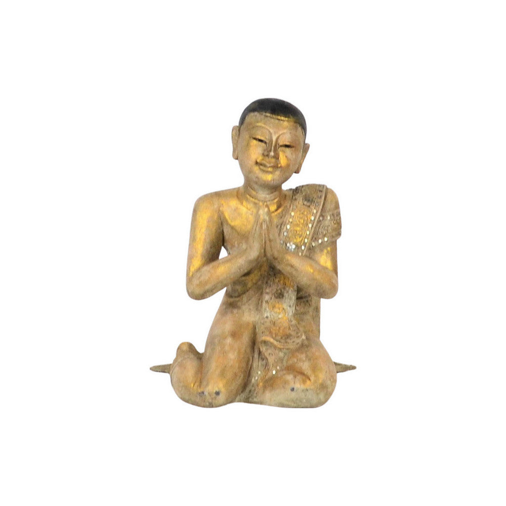 Vintage Thai Wooden Buddha In Wood - Berbere Imports