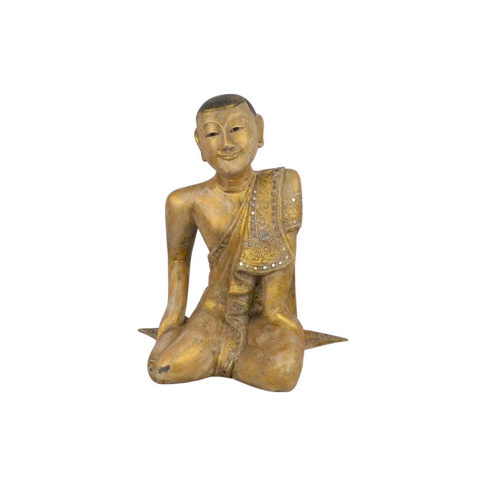 Vintage Thai Wooden Buddha In Wood - Berbere Imports