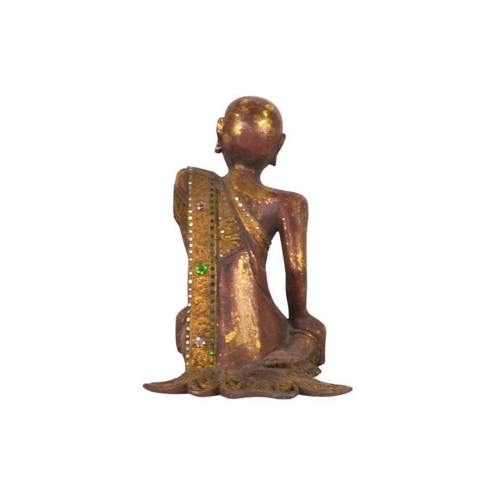 Vintage Thai Wooden Buddha In Wood - Berbere Imports