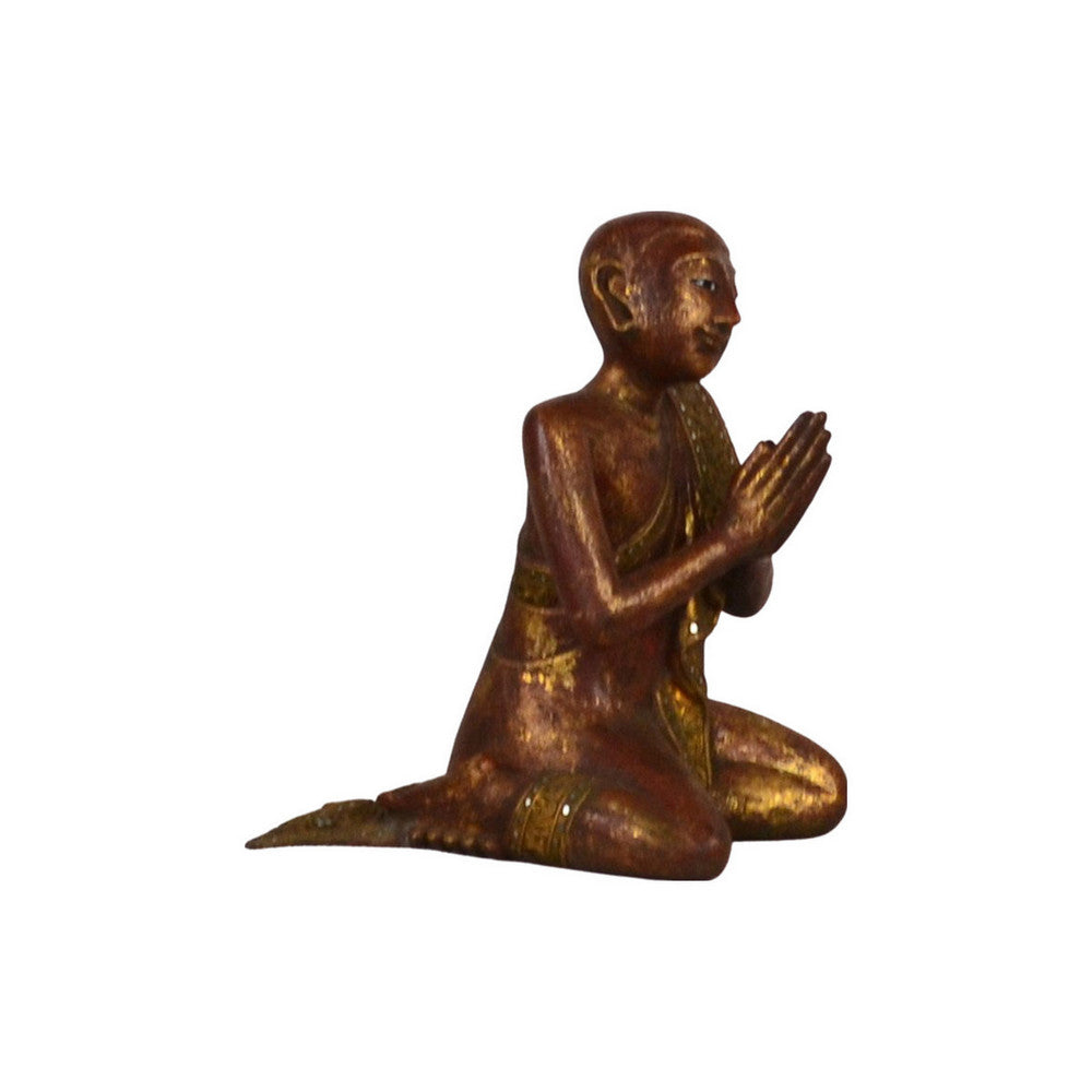 Vintage Thai Wooden Buddha In Wood - Berbere Imports