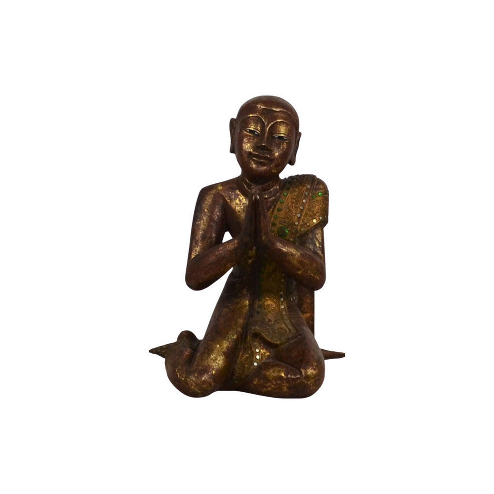 Vintage Thai Wooden Buddha In Wood - Berbere Imports