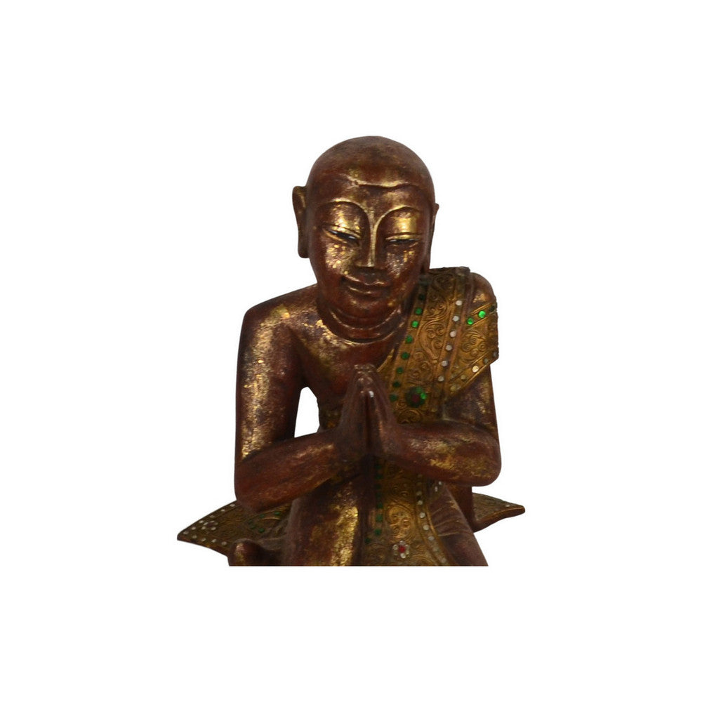 Vintage Thai Wooden Buddha In Wood - Berbere Imports