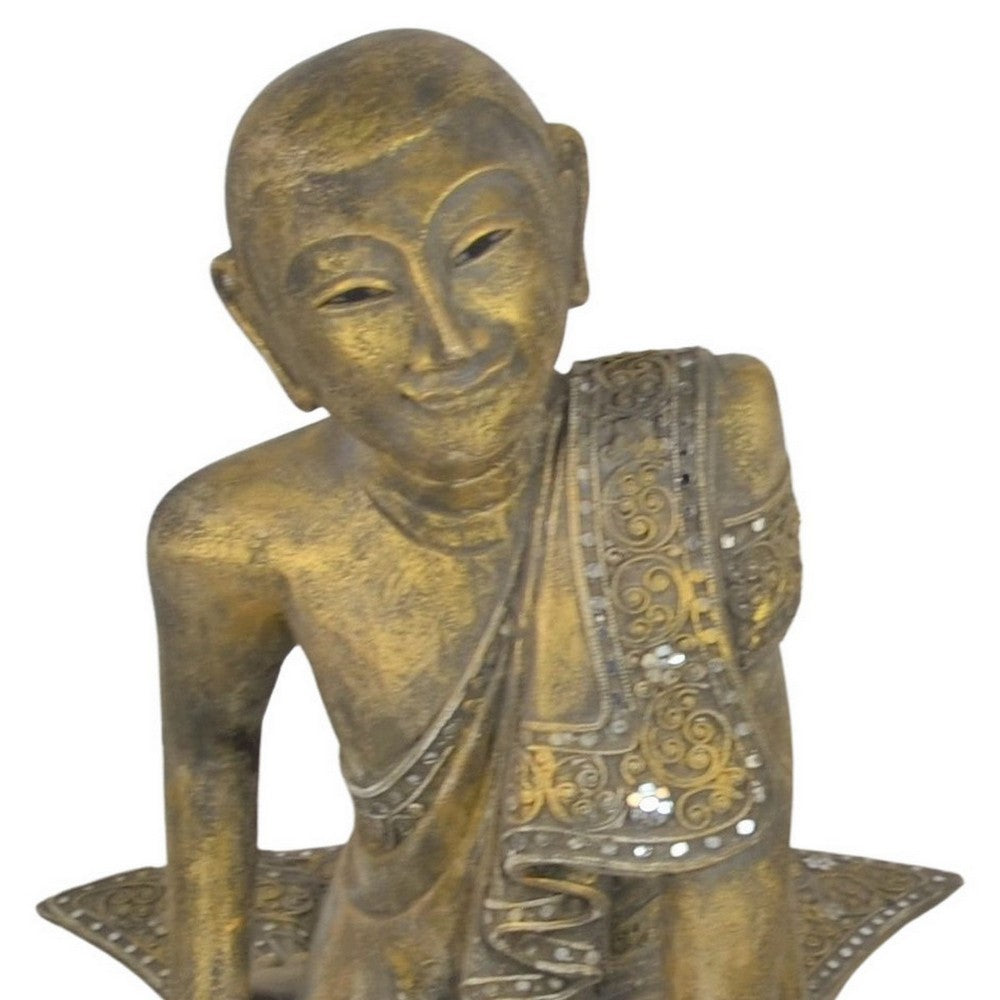 Vintage Thai Wooden Buddha In Wood - Berbere Imports