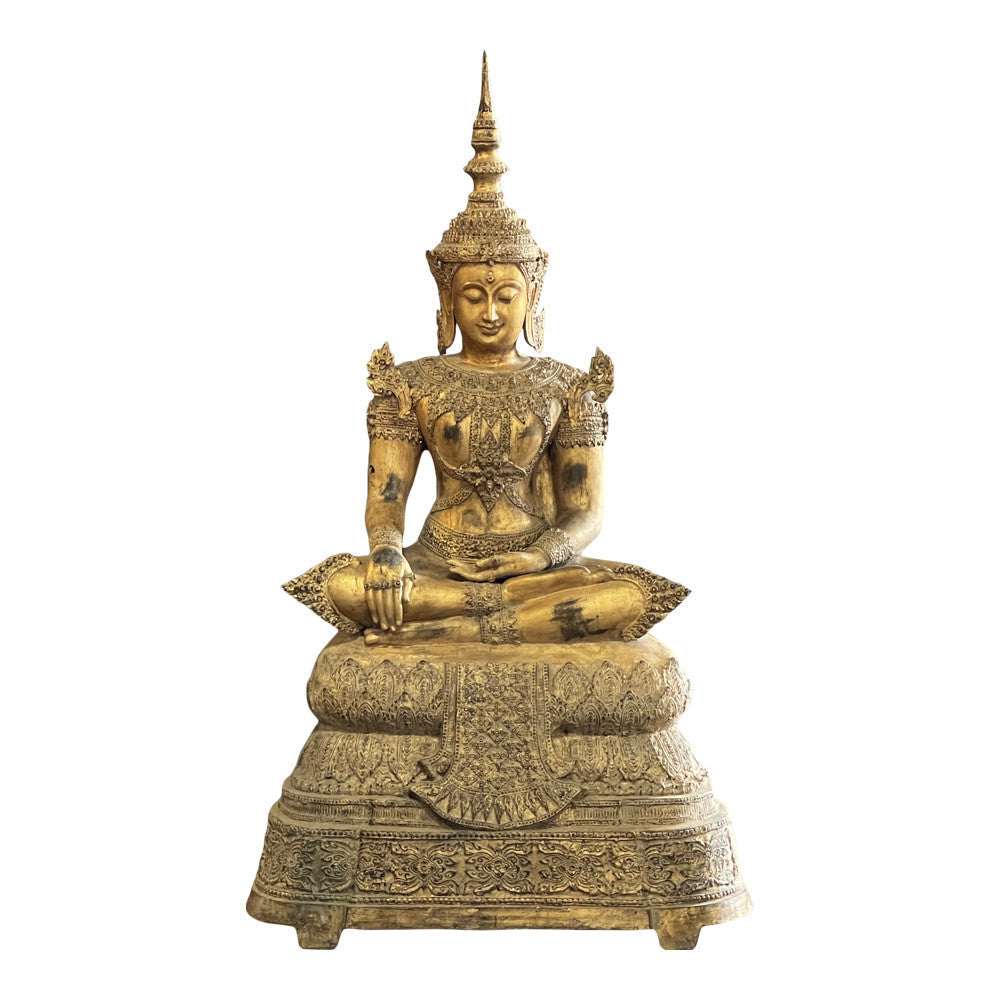 Vintage Thailand Bronze Seated Buddha - Berbere Imports