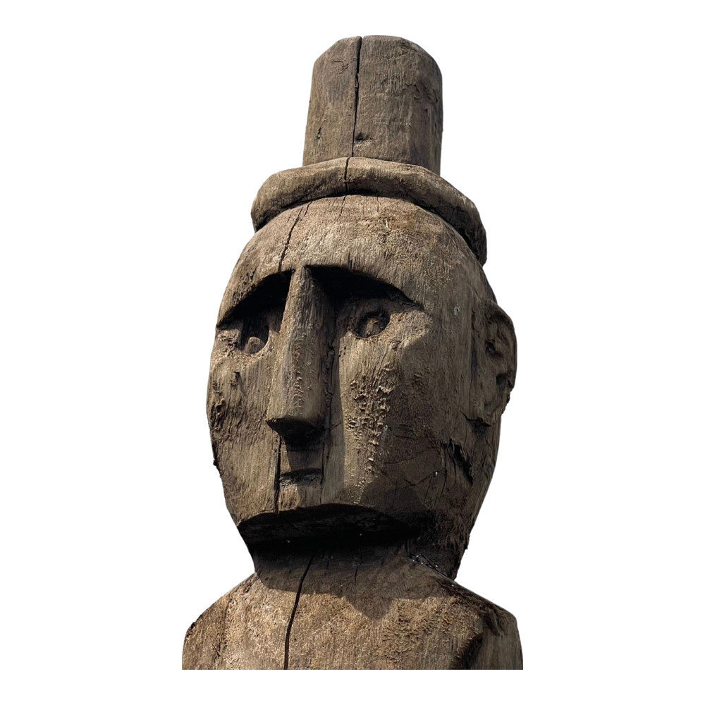 Indonesian Wooden Statue On Stand - Berbere Imports