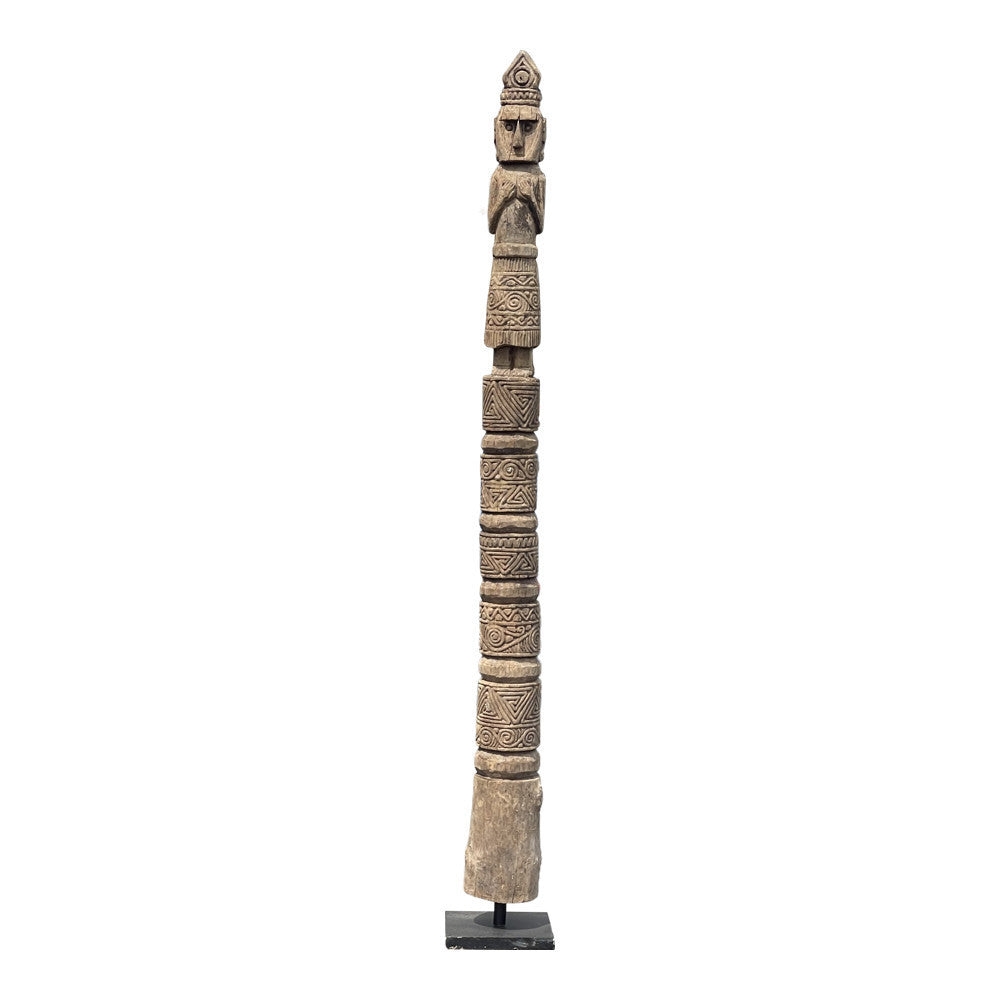 Indonesian Wooden Statue On Stand - Berbere Imports