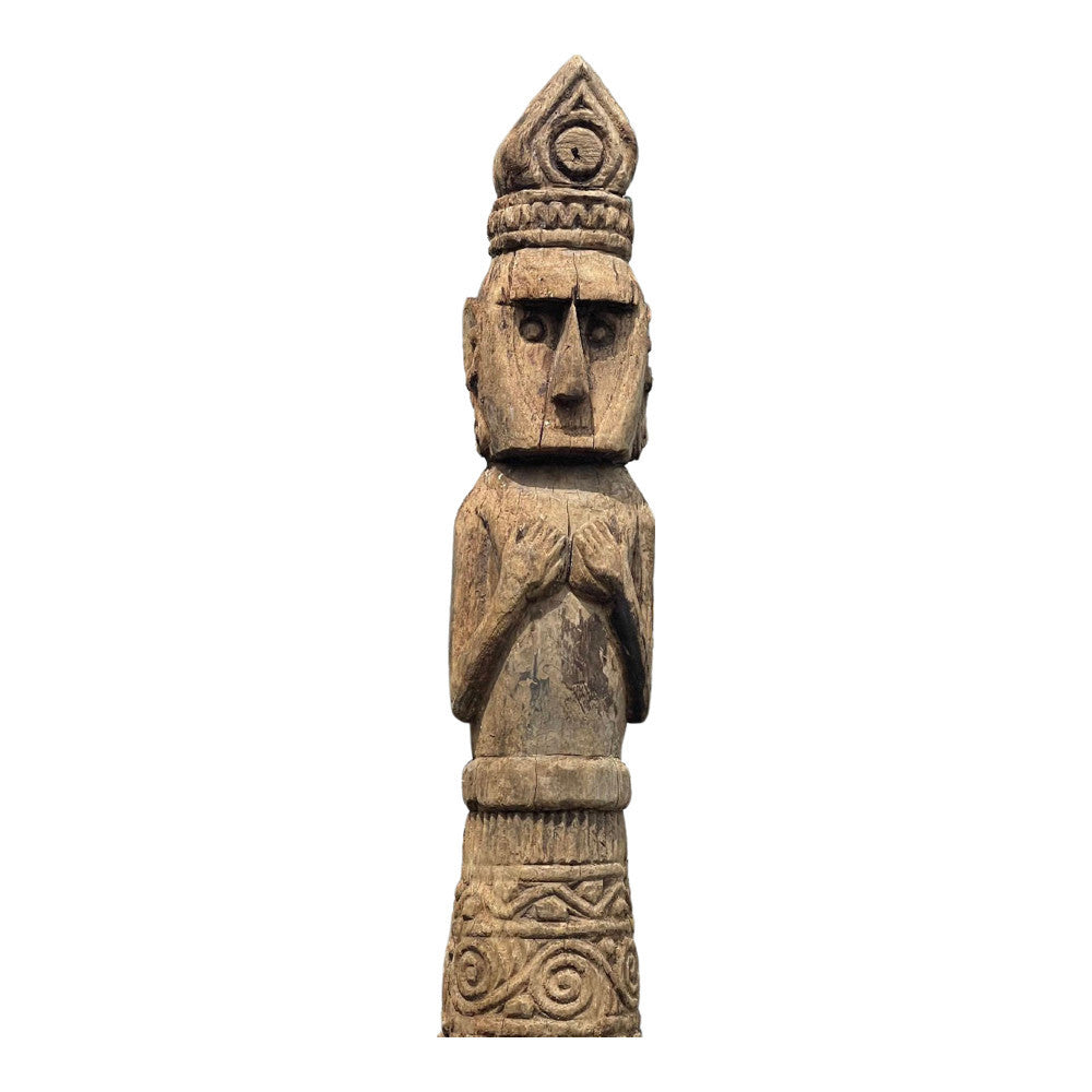 Indonesian Wooden Statue On Stand - Berbere Imports