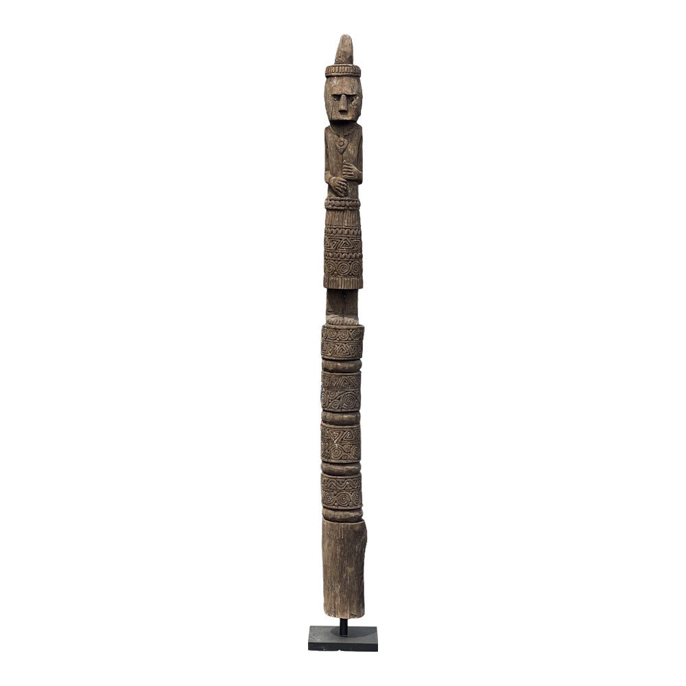 Indonesian Wooden Statue On Stand - Berbere Imports