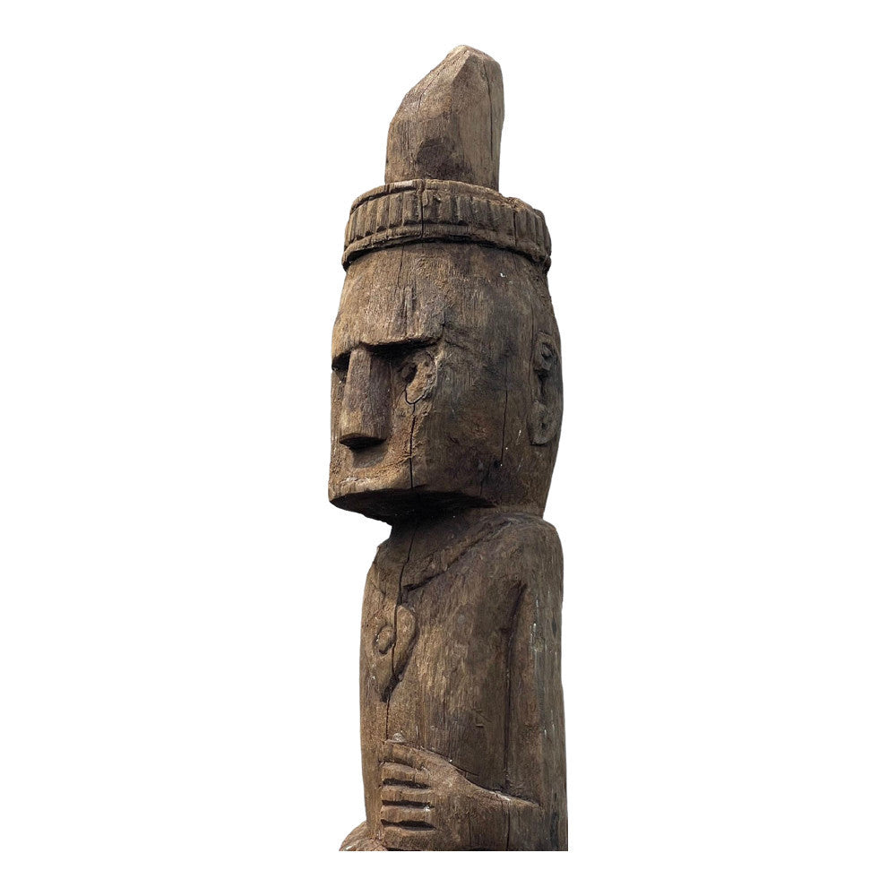 Indonesian Wooden Statue On Stand - Berbere Imports