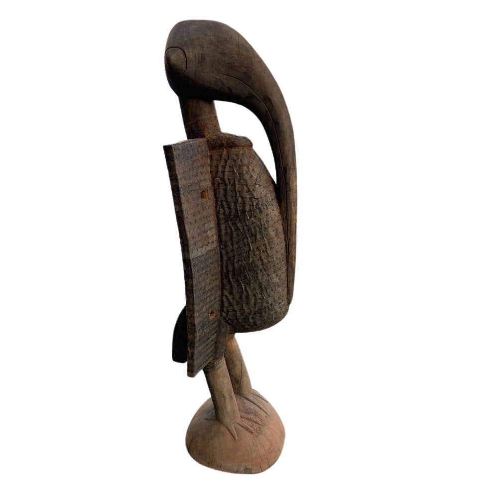 Antique Wooden Senufo Bird Statue 439-001, 56.5" H – from Africa, view 2 of 10
