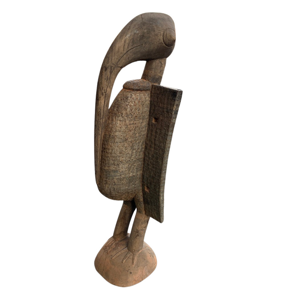 Antique Wooden Senufo Bird Statue 439-001, 56.5" H – from Africa, view 3 of 10
