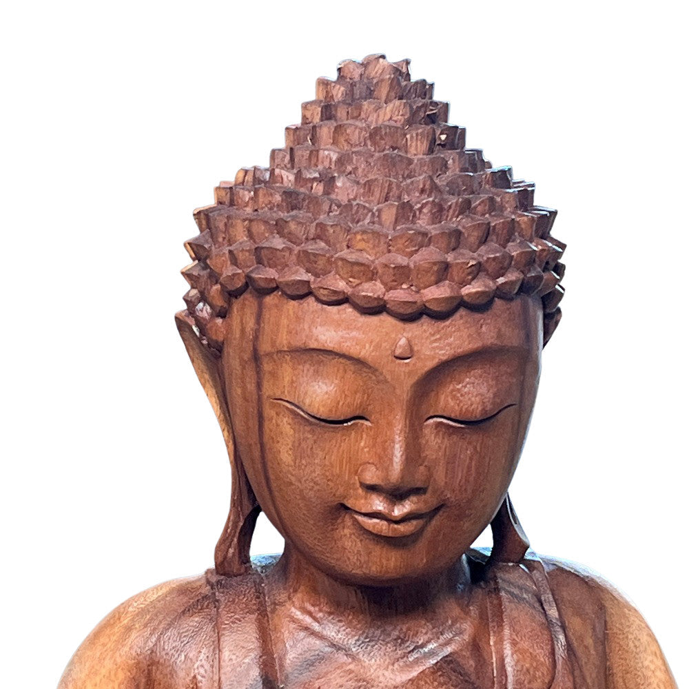 Wooden Seated Buddha - Berbere Imports