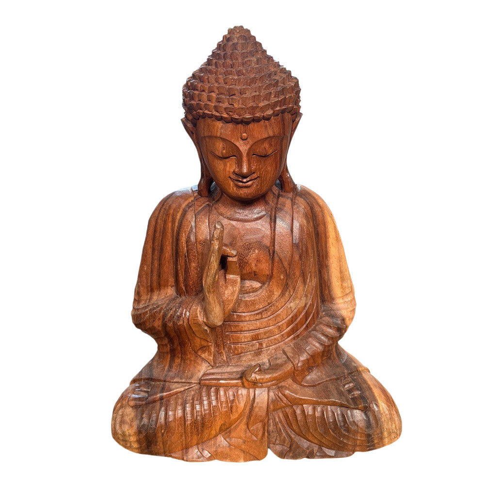 Wooden Seated Buddha - Berbere Imports