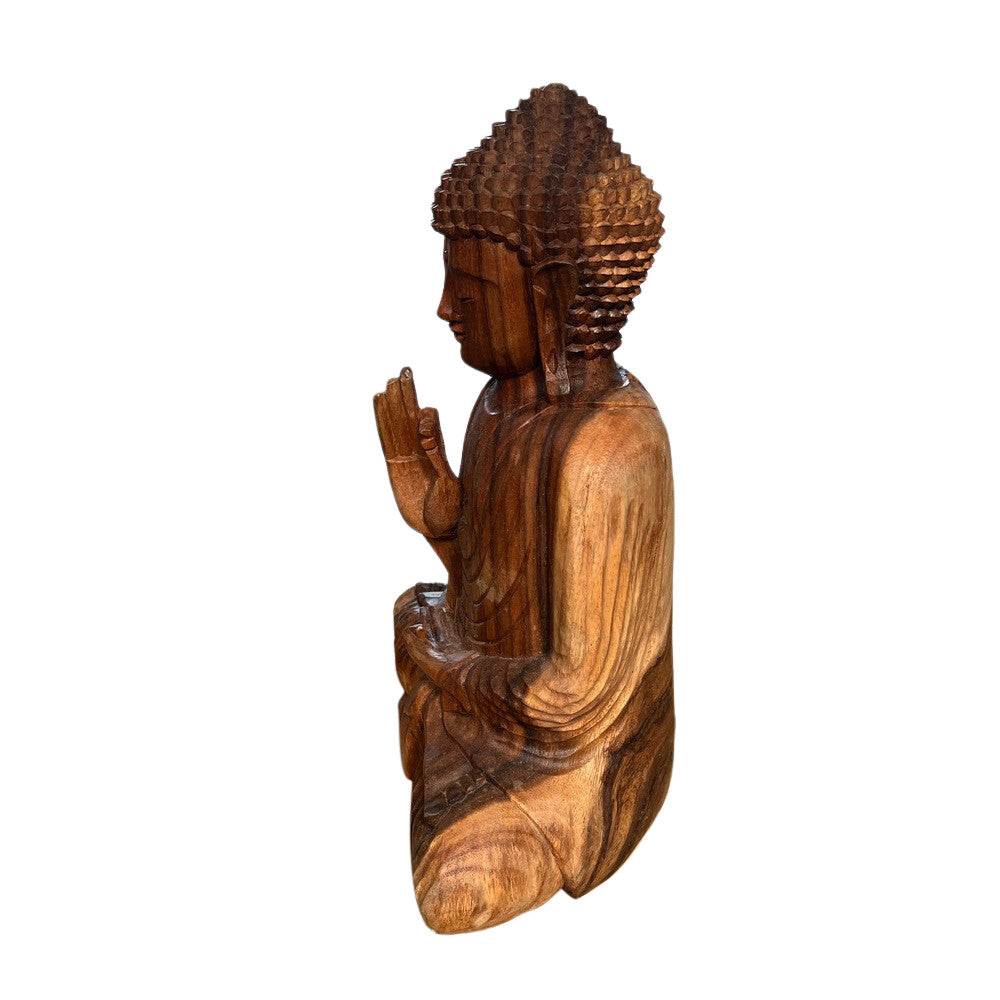 Wooden Seated Buddha - Berbere Imports