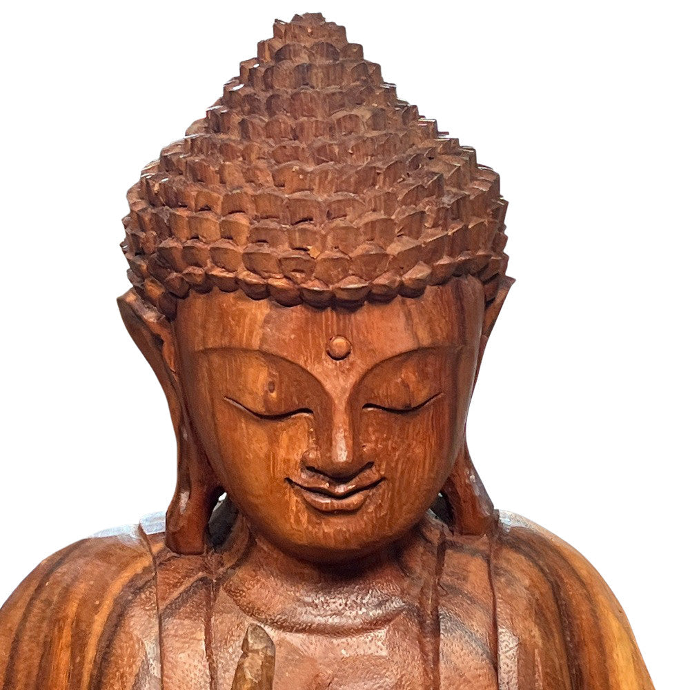 Wooden Seated Buddha - Berbere Imports