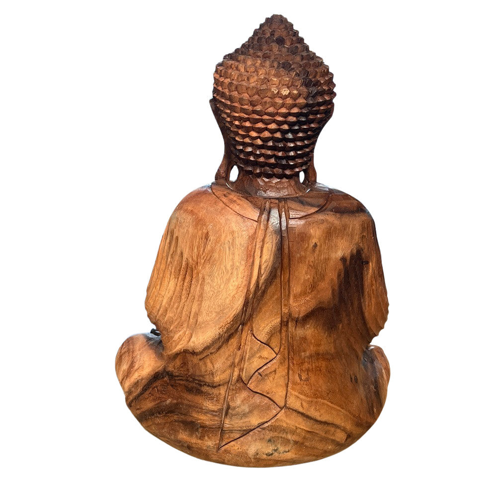 Wooden Seated Buddha - Berbere Imports