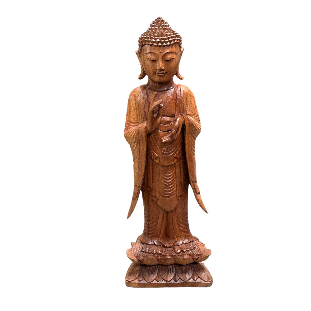 Wooden Standing Buddha - Berbere Imports