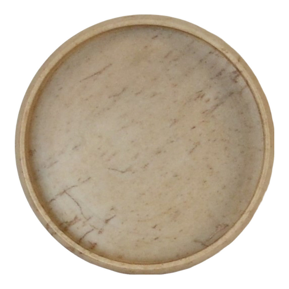 Indian Marble Round Plate - Large - Berbere Imports