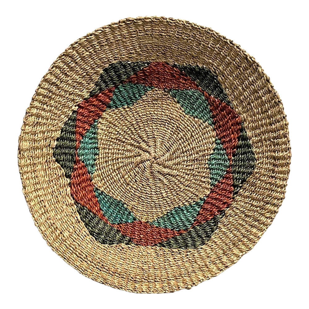 Filipino Woven Round Abaca Plate - Berbere Imports