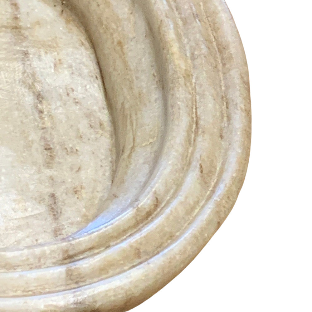 9-Inch Oval Ribbed Marble Tray - Berbere Imports