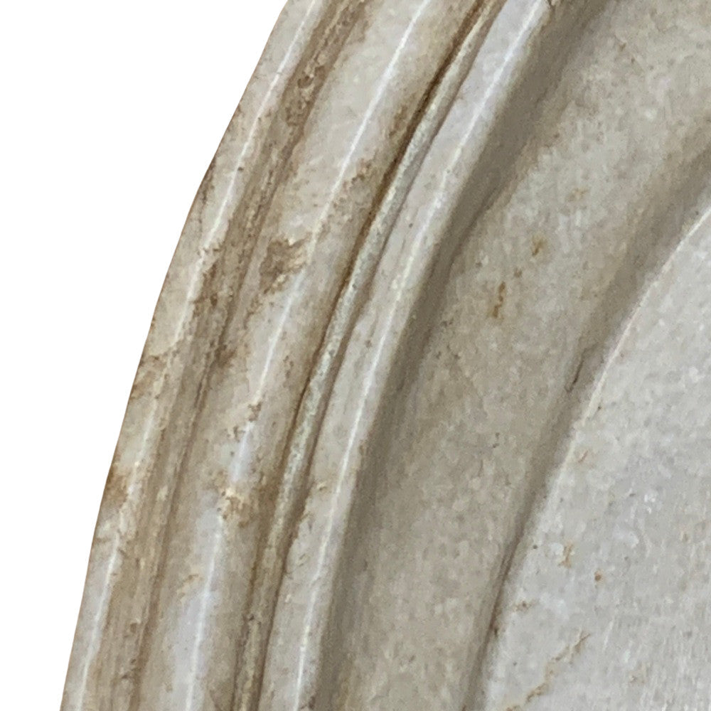 11-Inch Oval Ribbed Marble Tray - Berbere Imports