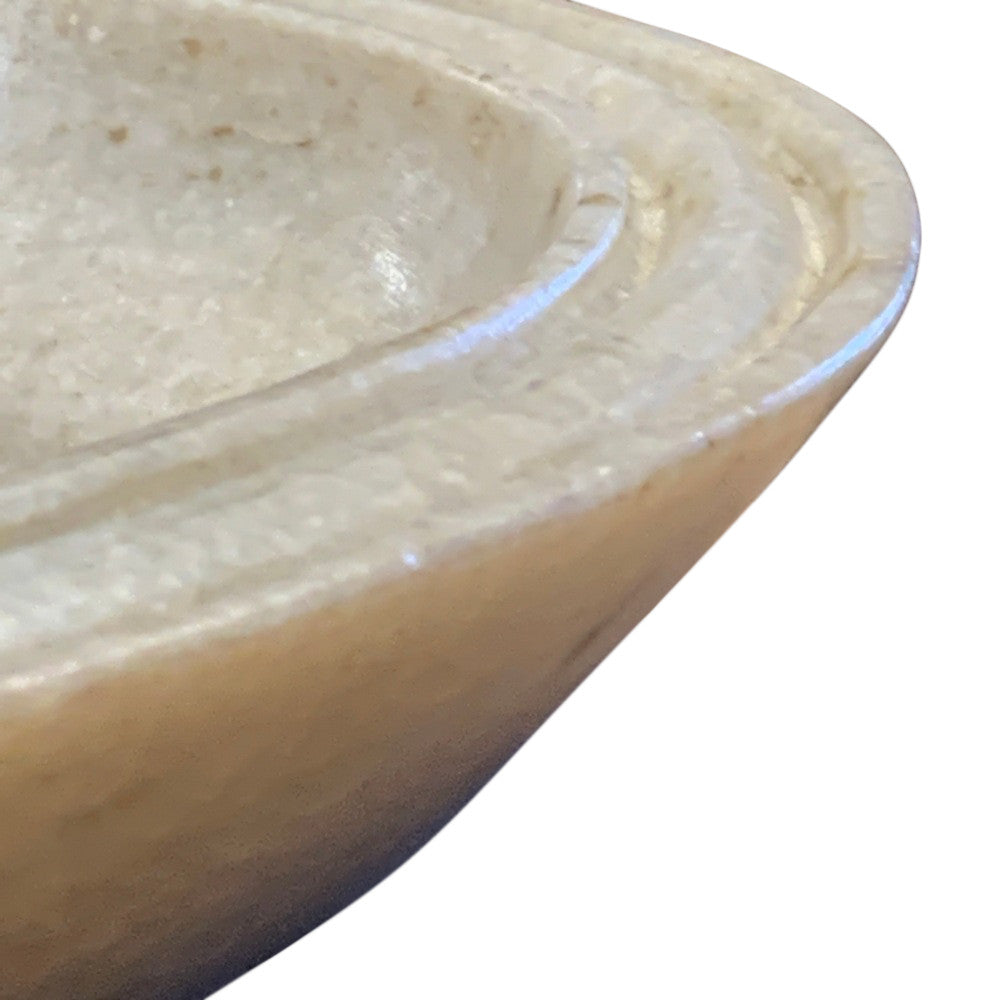 11-Inch Oval Ribbed Marble Tray - Berbere Imports