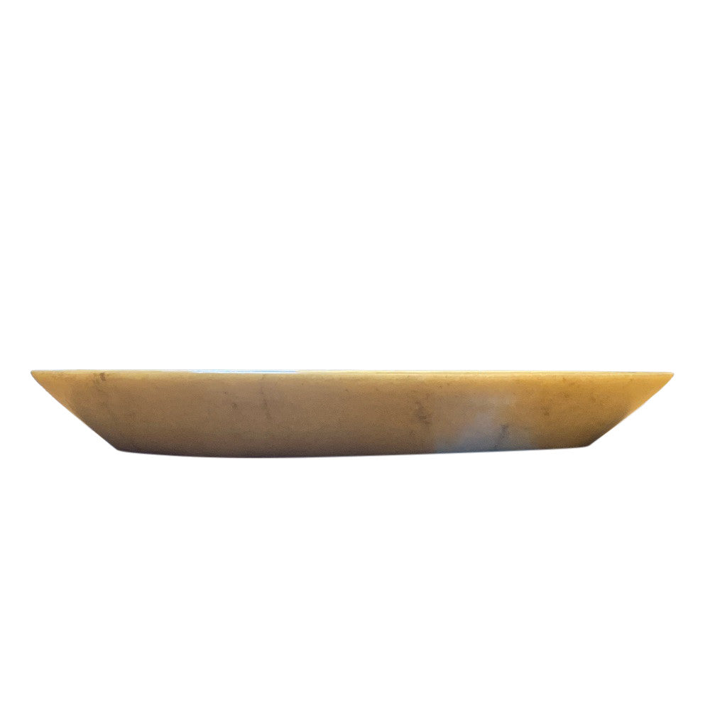 13-Inch Oval Ribbed Marble Tray - Berbere Imports