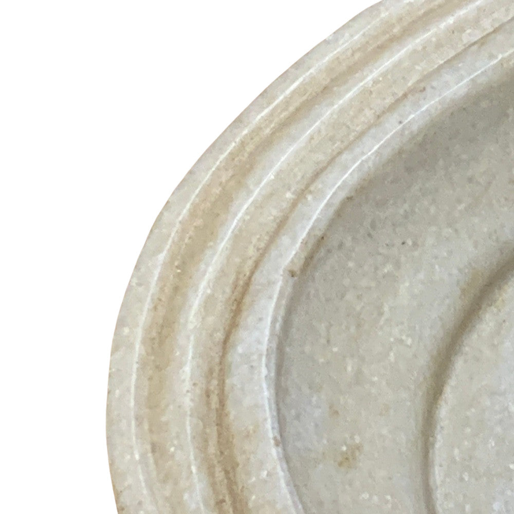 13-Inch Oval Ribbed Marble Tray - Berbere Imports