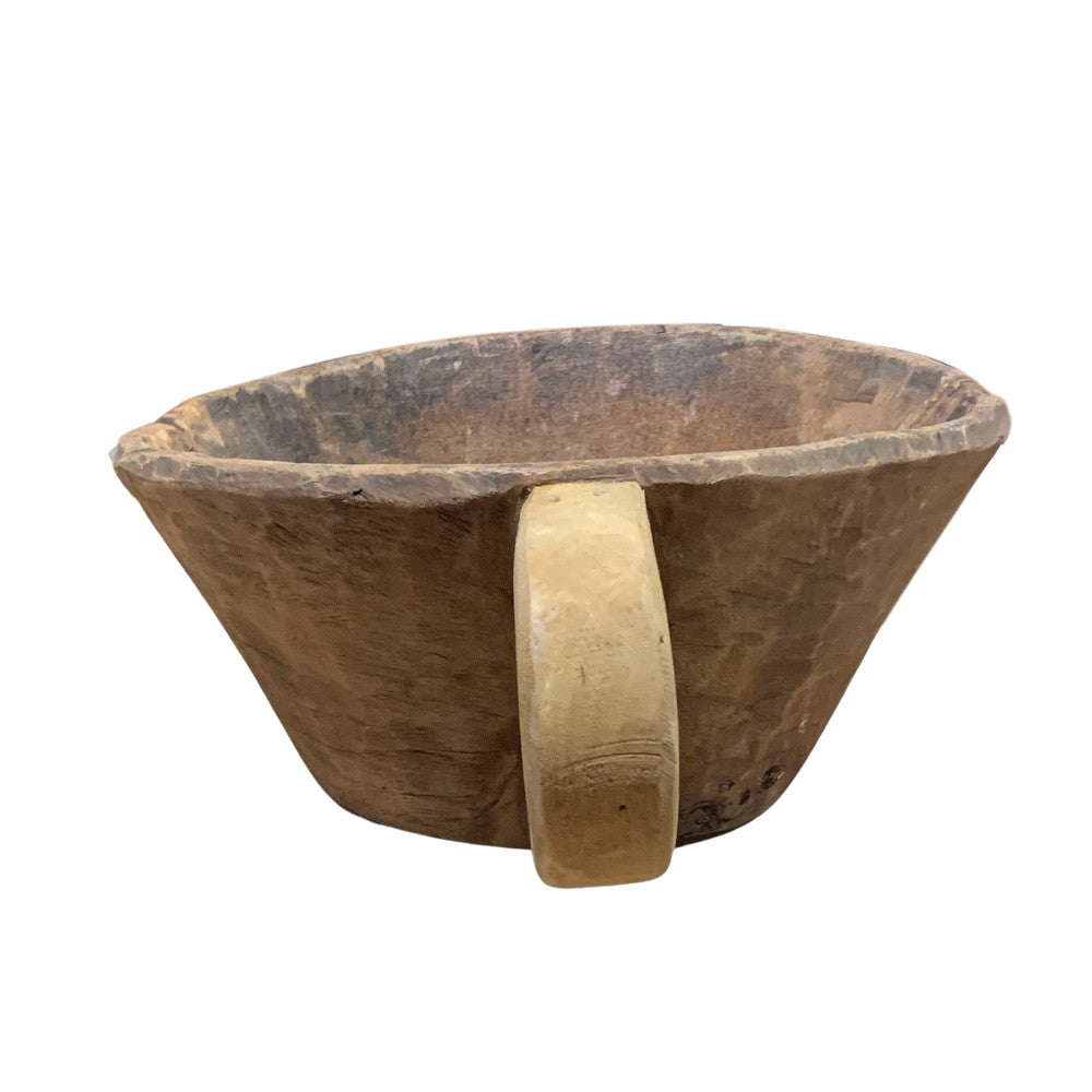 Vintage Wooden Bowl With Handle - Berbere Imports